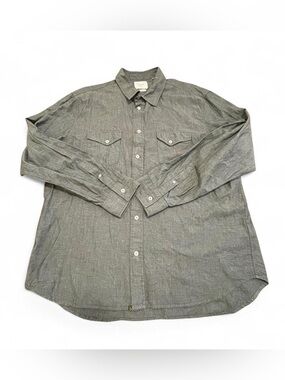 Billy Reid Heather Grey Long-Sleeve Button Shirt